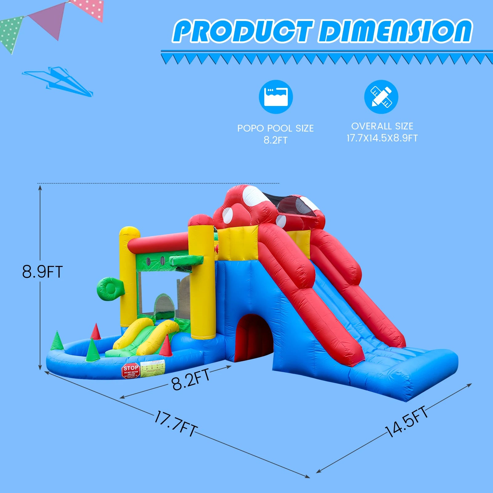 Giant inflatable Bounce House Big Size Inflatable Trampoline With Double Slide Courtyard Kids Jumping Castle Obstacle track