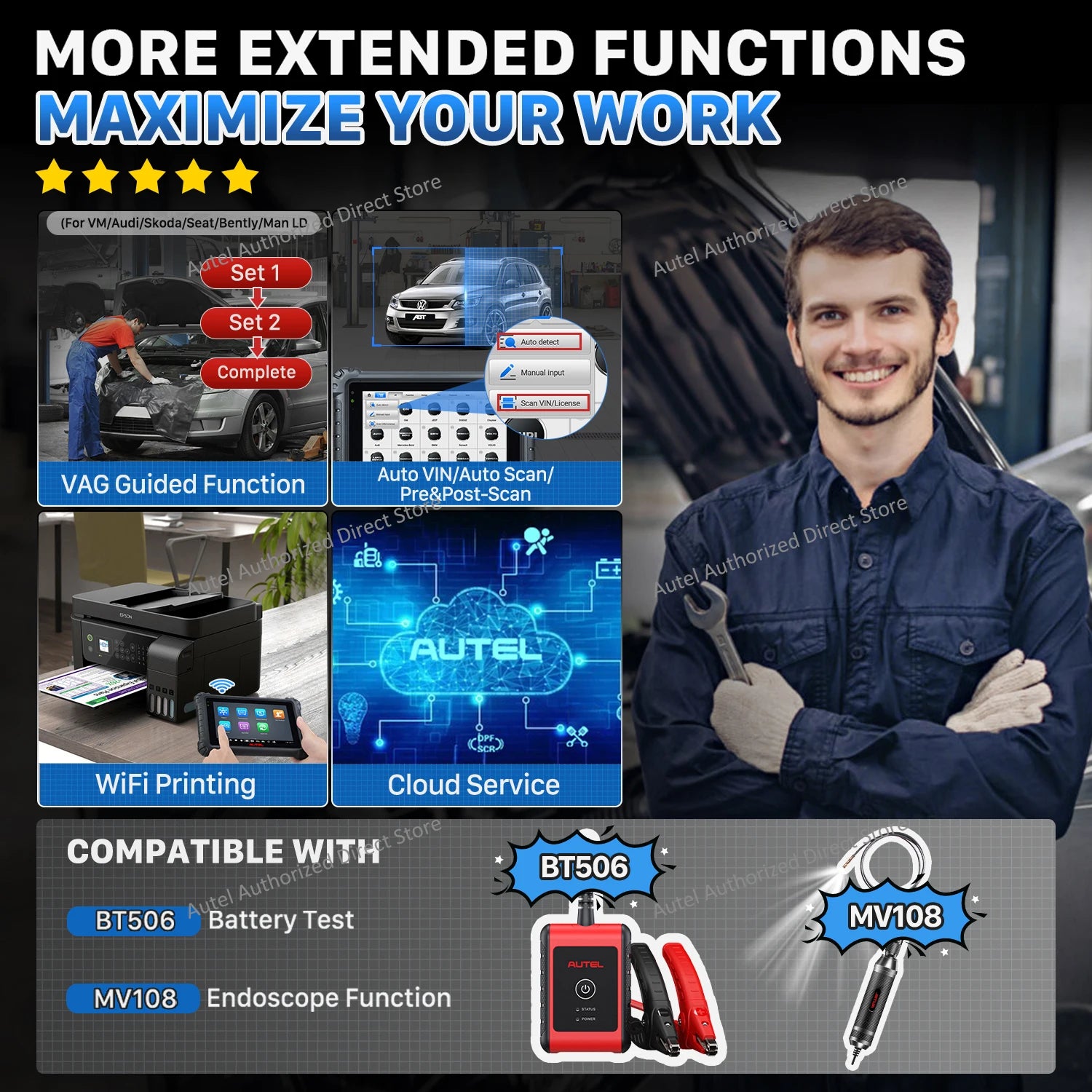 Autel MaxiCOM MK906S PRO OBD2 Diagnostic Scanner MK906 PRO ECU Coding Diagnostic Tool Bidirectional Scanner Support CAN FD/ DoIP