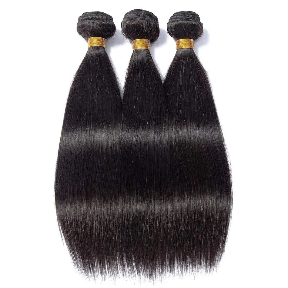 Bone Straight Human Hair Virgin Inch Extensions 3 4 Bundles Natural Black Brazilian Weave Raw Deals Unprocessed Crochet Tissage