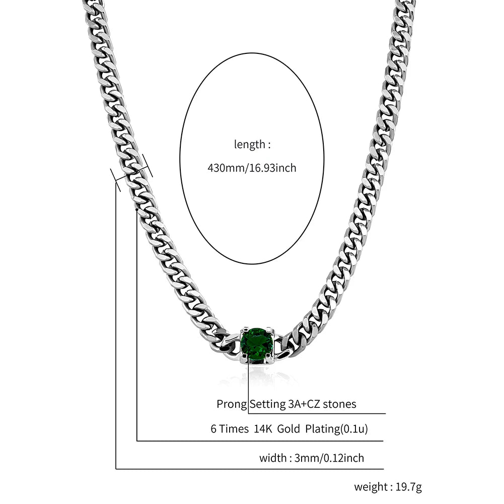 TOPGRILLZ 3MM Stainless Steel Cuban Chain With Cubic Zirconia Hip Hop Silver Gold Color Necklace Jewelry For Women