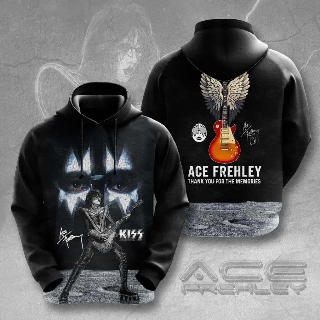 Rock KISS Hoodie Sweatshirt Male 3D Print Men Women Hip Hop Trend Tracksuit Pullover Coat Oversized Y2k Men's Hoodies