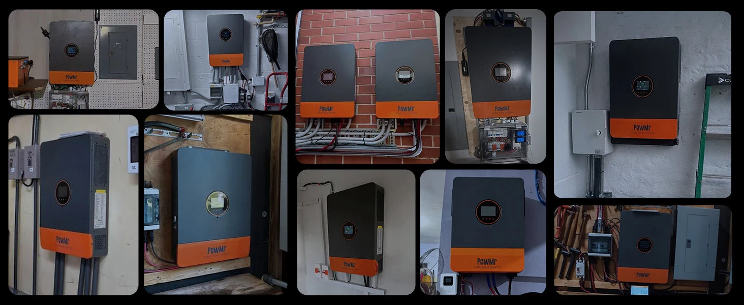 PowMr 12KW 10KW Split Phase Inverter 48V 110V or 220V Hybrid Solar Inverter Dual MPPT Output Off Grid with MPPT 200A Charger