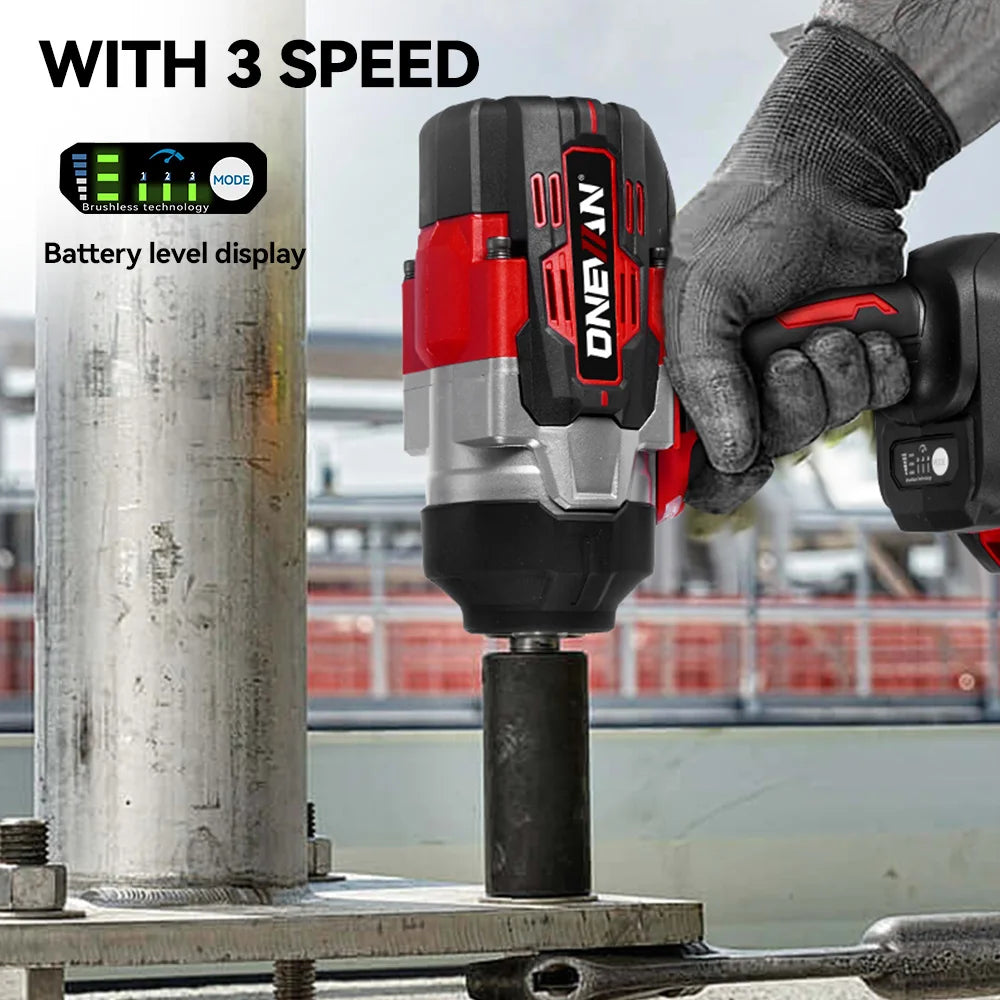 ONEVAN 2800N.M Brushless Electric Impact Wrench High Torque 1/2 Inch Screwdriver Drill Repair Tool For Makita 18V Battery Pin