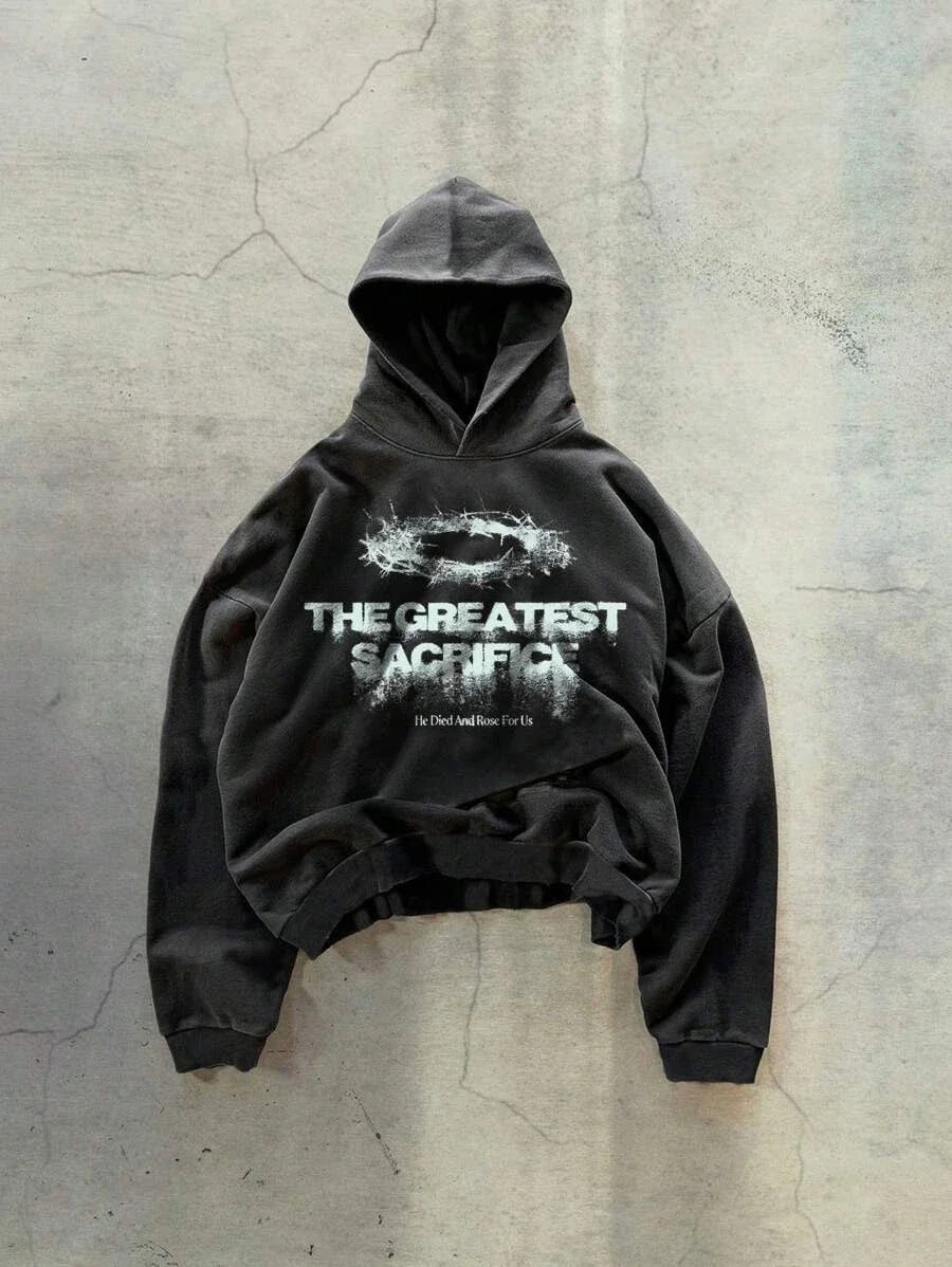 New Y2K Harajuku American Good Luck Pattern Printed hoodie man clothes Vintage Hip Hop Jacket Gothic Style Casual zip up hoodies