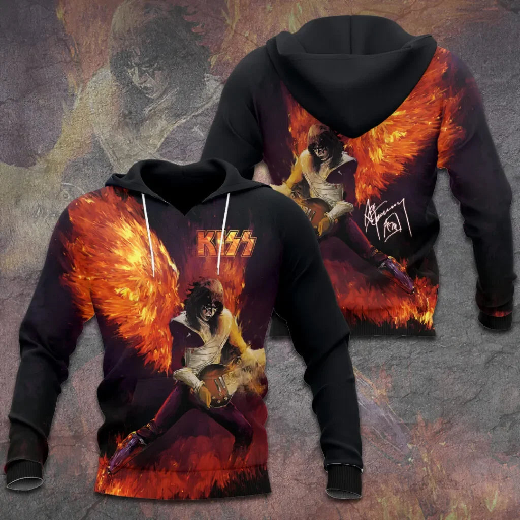 Rock KISS Hoodie Sweatshirt Male 3D Print Men Women Hip Hop Trend Tracksuit Pullover Coat Oversized Y2k Men's Hoodies