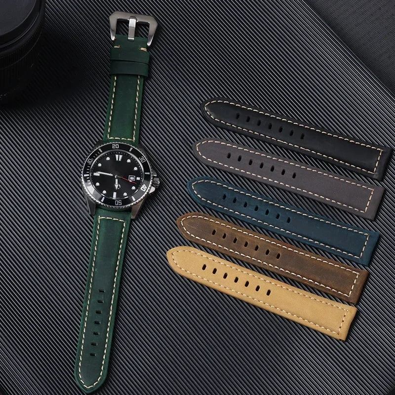 Genuine Leather Watch Strap for Panerai Band Men Women PAM111/441/312 Horse Cowhide Leather Belts 20mm 22mm 24mm 26mm for Casio