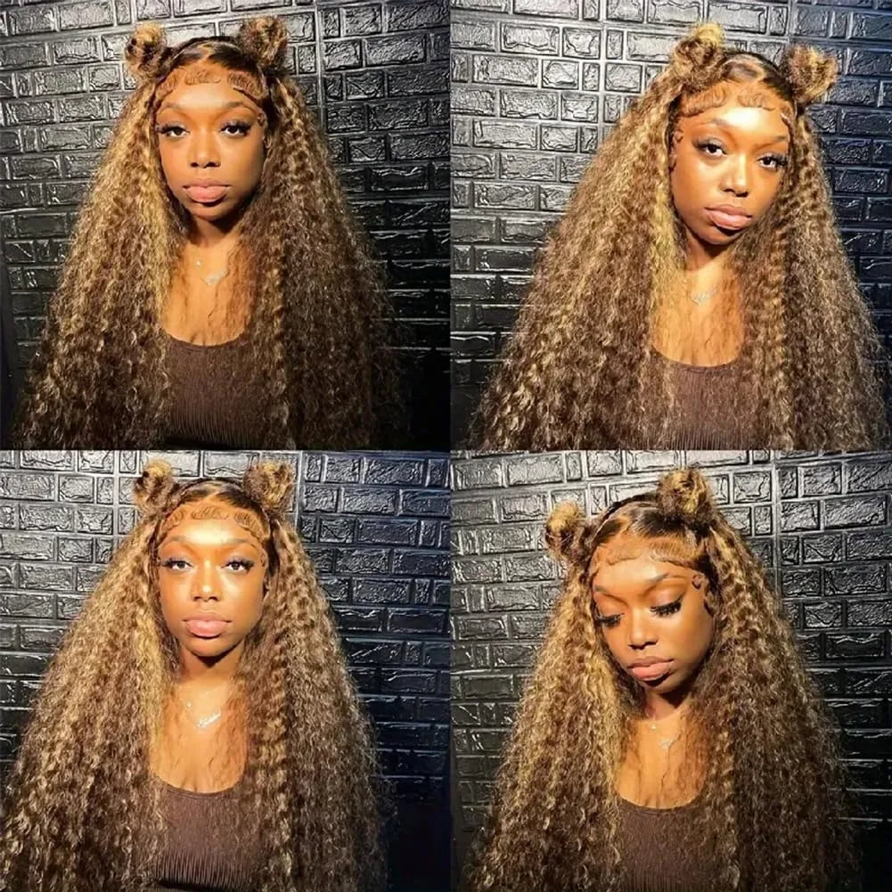 30 40 Inch Highlight 13x6 Hd Lace Frontal Wig Human Hair Pre Plucked Deep Wave 13x4 Honey Blond Curly Lace Front Wigs Human Hair