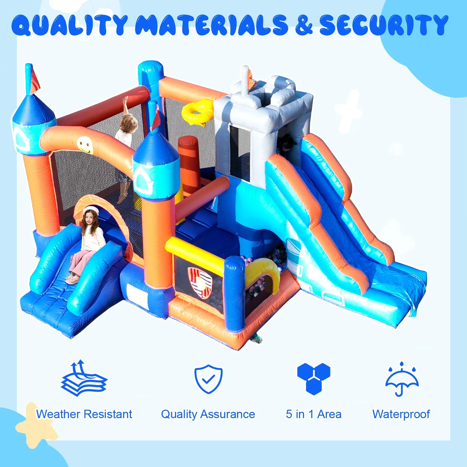 Giant inflatable Bounce House Big Size Inflatable Trampoline With Double Slide Courtyard Kids Jumping Castle Obstacle track