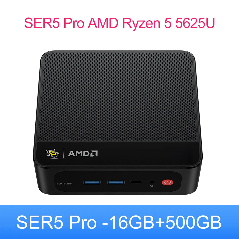 Beelink SER5 Max Mini PC AMD Ryzen7 6800U 7735HS DDR5 24GB SSD 500GB 1TB SER5 R5 5500U DDR4 16GB Support WiFi6 2.5G LAN Desktop