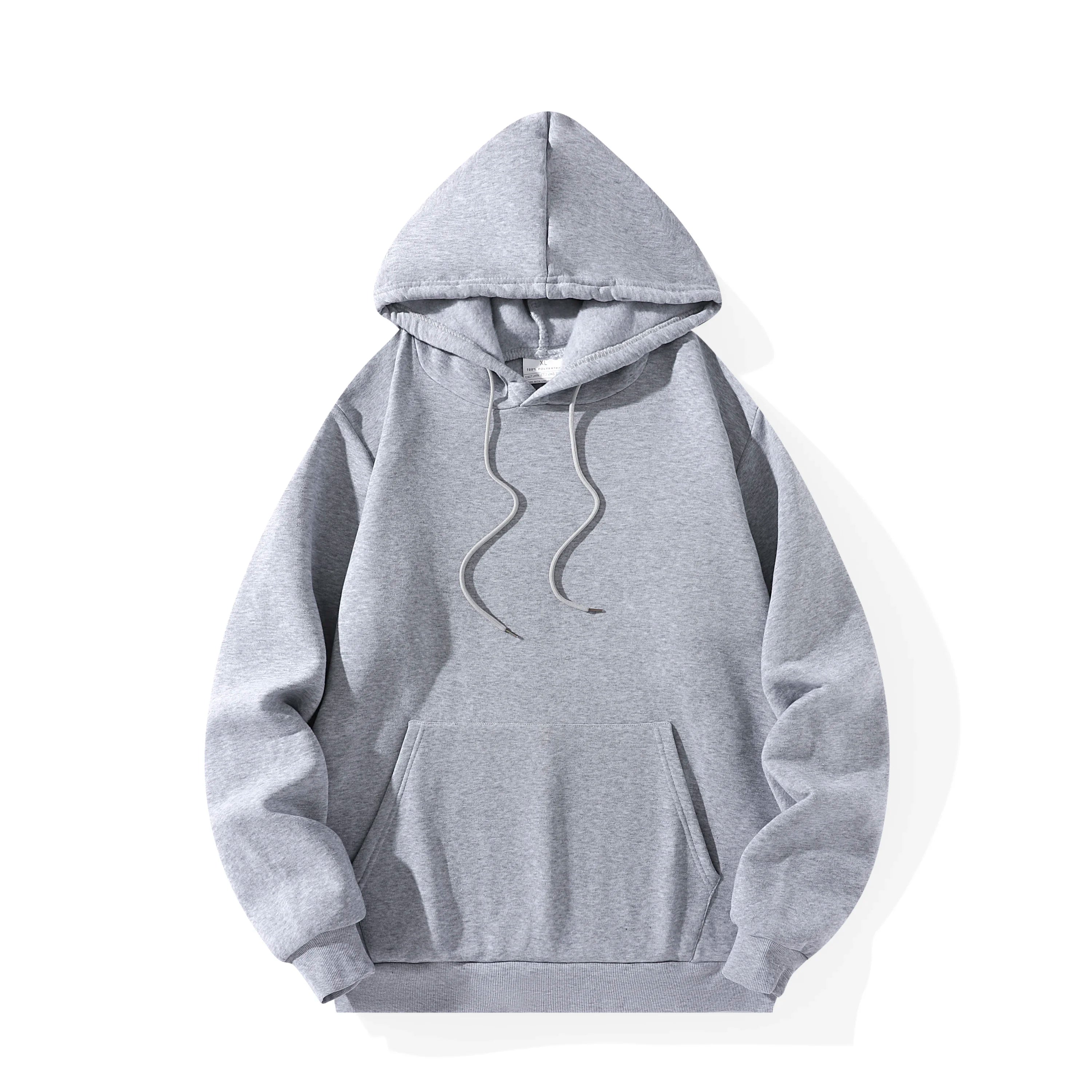 Solid Color Sports Casual Hoodies Men Women Spring Autumn Fleece Warm Sweatshirts Hip Hop Streetwear Fashion Loose Pullover Tops