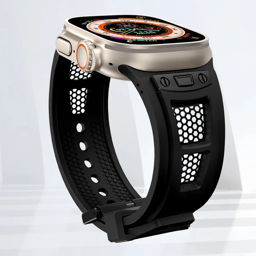 Silicone Strap For Apple Watch Ultra 2 Band 49mm 45mm 44mm 46mm rubber Sport Bracelet correa iWatch Series 11 10 9 8 7 6 5 4 SE