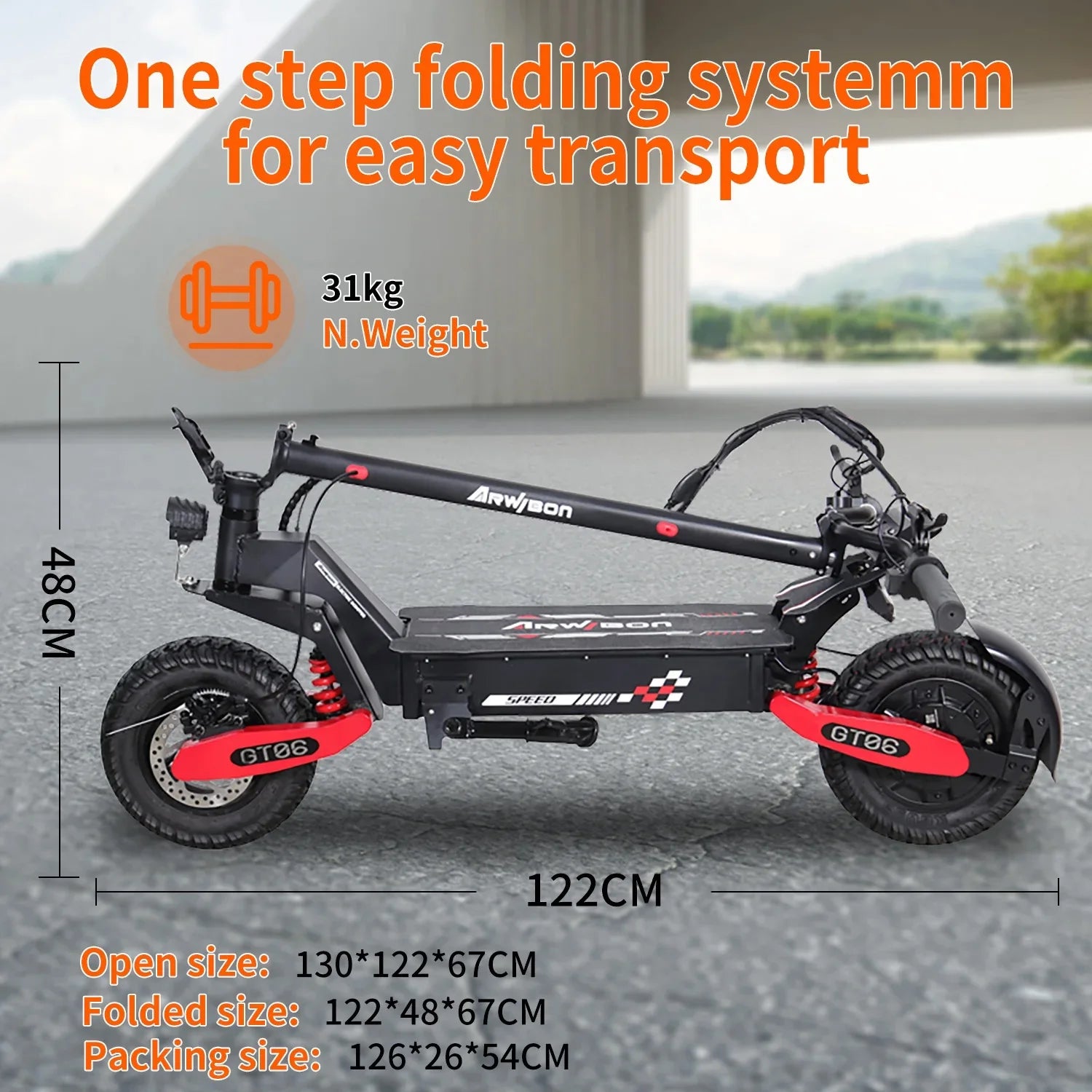 Electric Scooter for Adult, 1200W Motor, Folding E-Scooter Up to 40Mph & 30 Miles Range, 11" Off Road Tire Scooter with Dual Sus