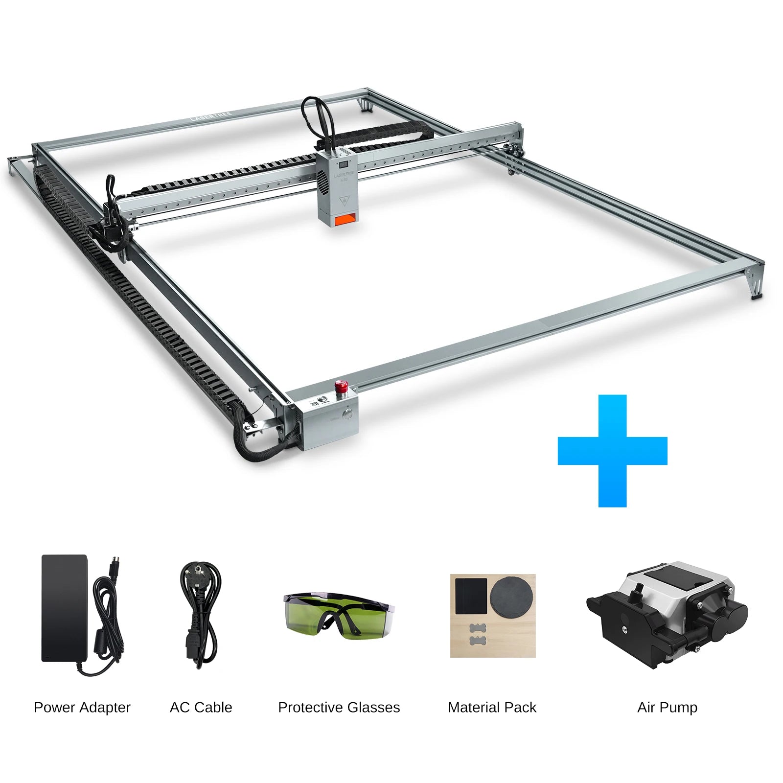 LASER TREE Laser Engraving Machine with Air Assit 60W Laser Module Laser Engraver Cutter Woodworking Area 1000x1500mm DIY Tools