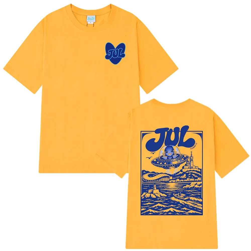 Rapper Jul Graphic T-shirt Men's Women Clothing Fashion Hip Hop Y2K Top Casual Cotton Short Sleeve Oversized T-shirts Streetwear