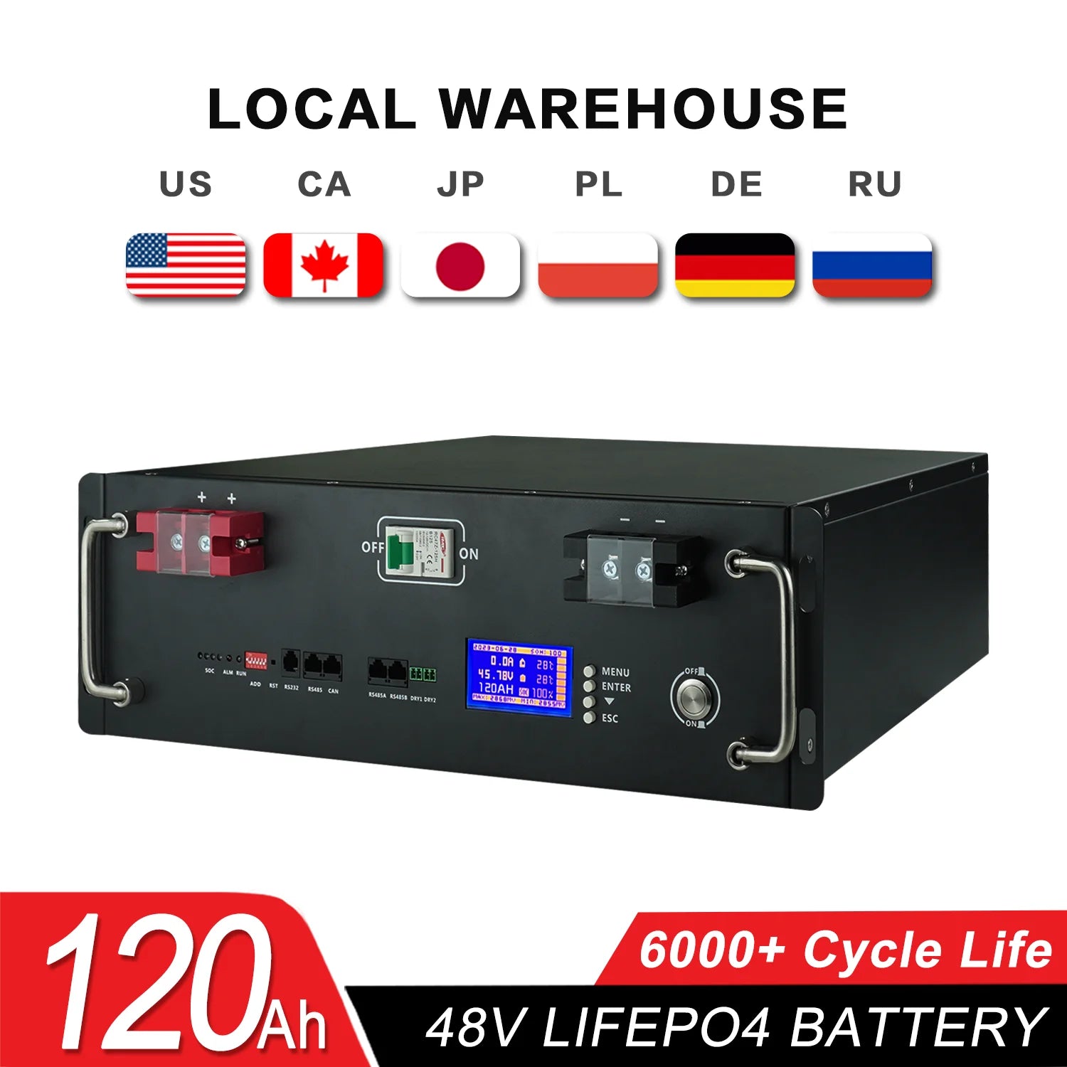 48V 100Ah 50Ah 120Ah 200Ah 300Ah LiFePO4 Battery 16S Built-in BMS 51.2V Lithium Iron Phosphate Batteries for RV Solar No VAT&TAX