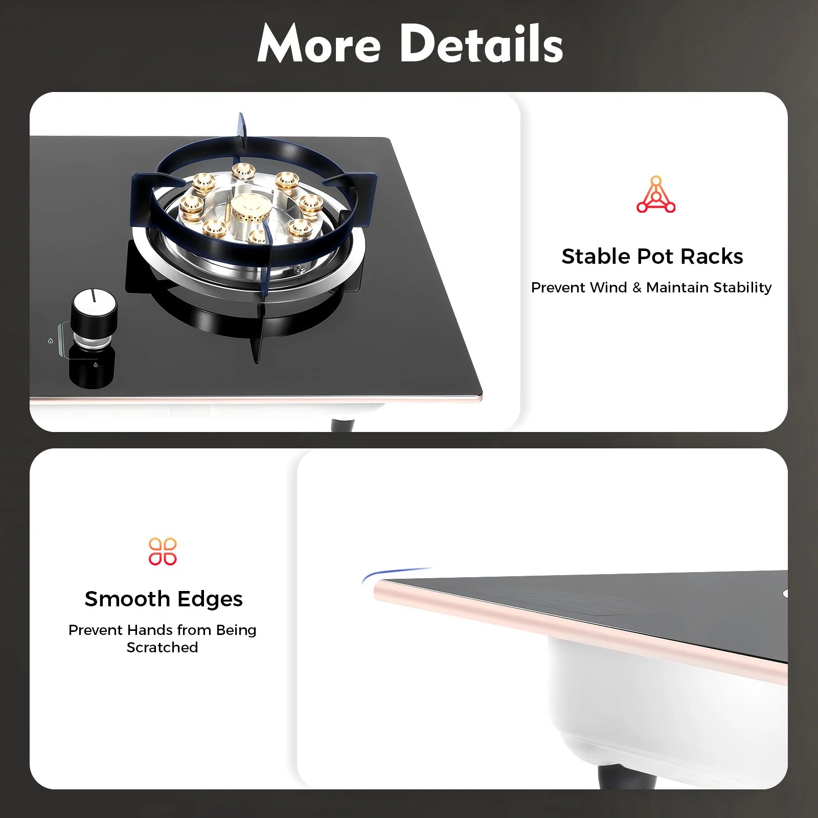 4.2KW+5.2KW Household Double Stove Hob Built in Gas Stove 2 Grade Dual-purpose Burner Natural Gas Tempered Glass Gasfornuis