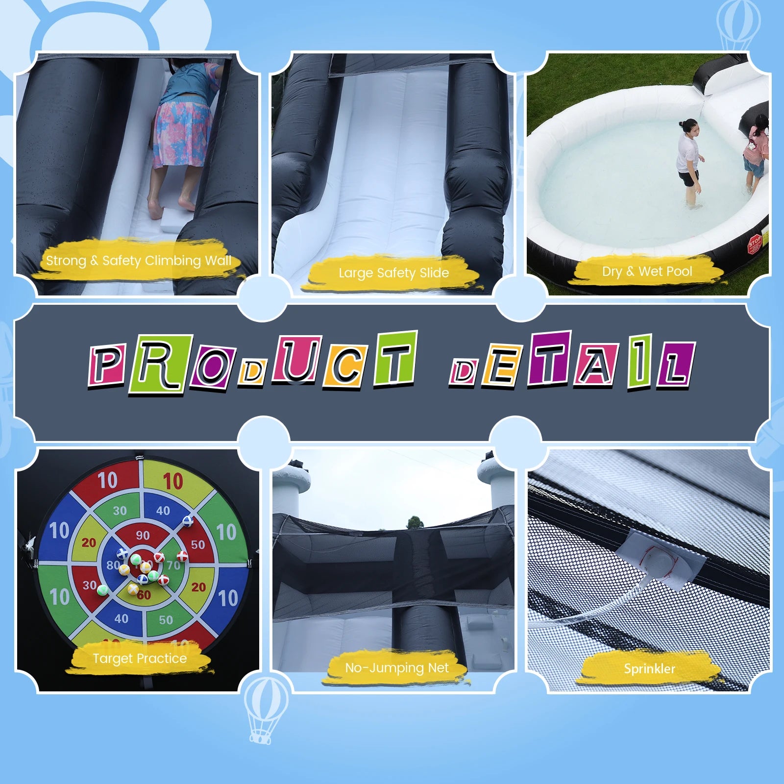 King Inflatable Summer Outdoor Sildes Air Bounce Water amusement Play Equipment Inflatble Water Double Slide Bubble Ball Pit