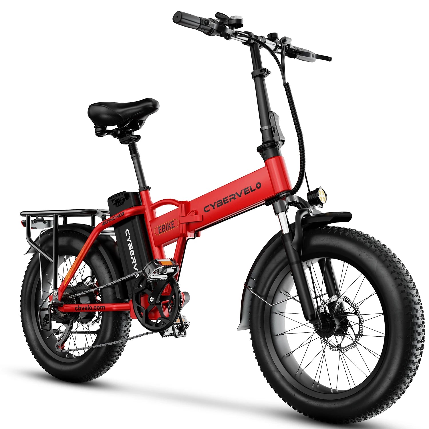 1000W Electric Bike for Adults Cybervelo EK4 Folding 48V 20Ah 30+MPH 80Miles 20" Fat Tire 7-Speed Off Road E-bike