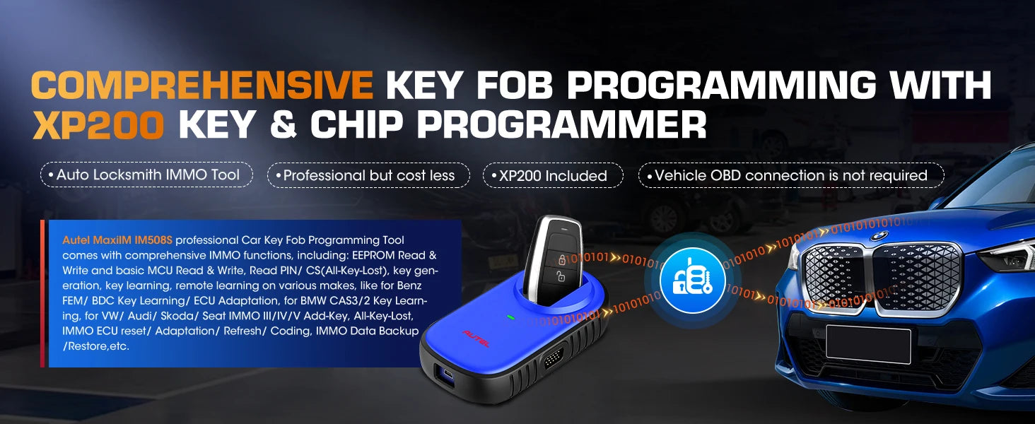 Autel MaxiIM IM508S XP400 PRO Car Key Programming Tool OBD2 Scanner All-in-One IMMO Key Programmer Active Test PK IM508