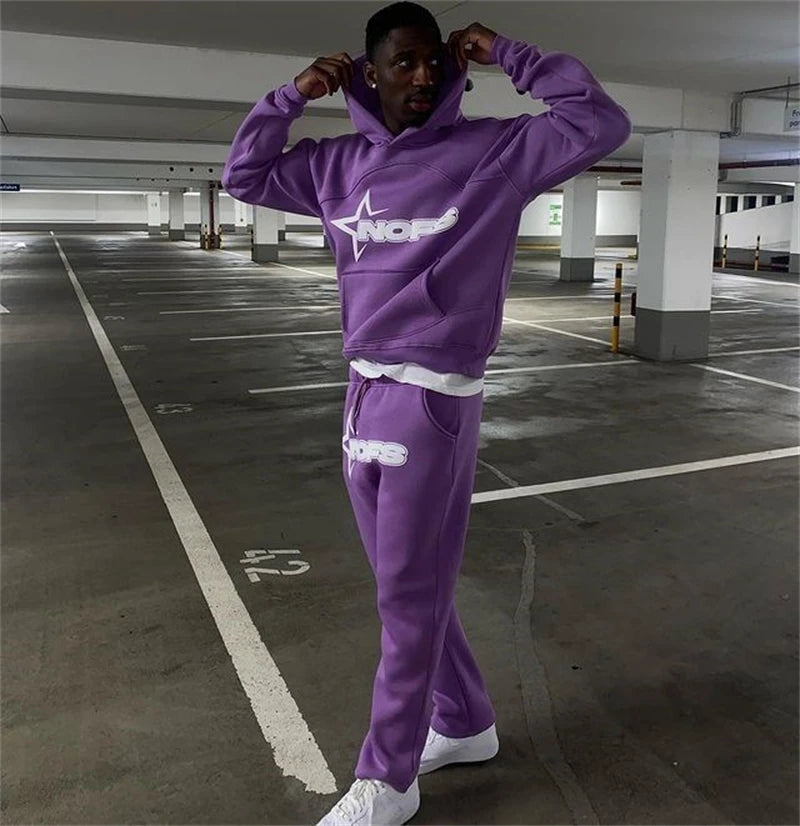 Y2K Hoodies Men Harajuku Hip Hop Letter Graphic Print Loose Sweatshirts 2024 Punk Rock Gothic Clothes Tops Goth Pants Streetwear