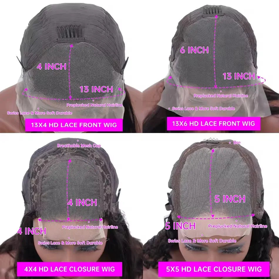 13x6 HD Lace Frontal Human Hair Wig 13x4 Lace Front Wigs Human Hair Brazilian Lace Wigs 99j Body Wave 200 Density Burgundy 5×5