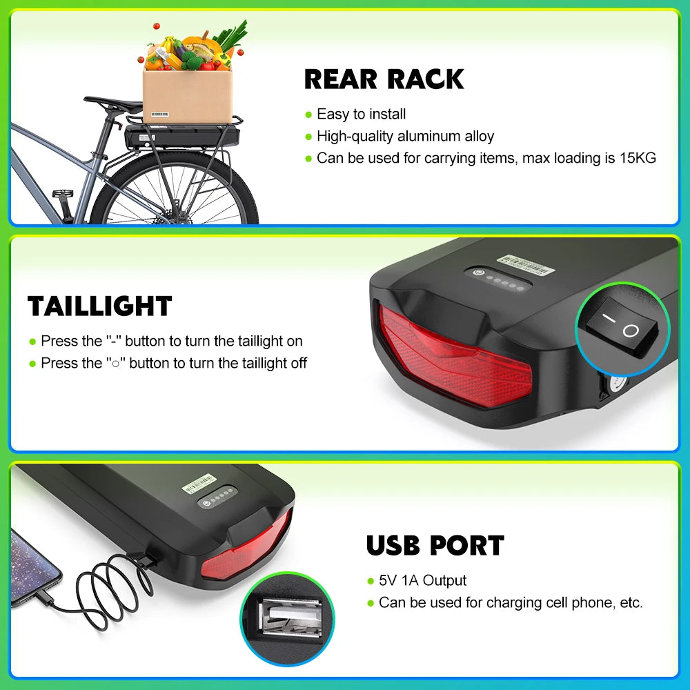 Bafang 52V 1000W BBSHD BBS03 Mid Drive Motor Peak 1450W 8Fun Electric Bike Engine Ebike Conversion with 52V20AH Lithium Battery