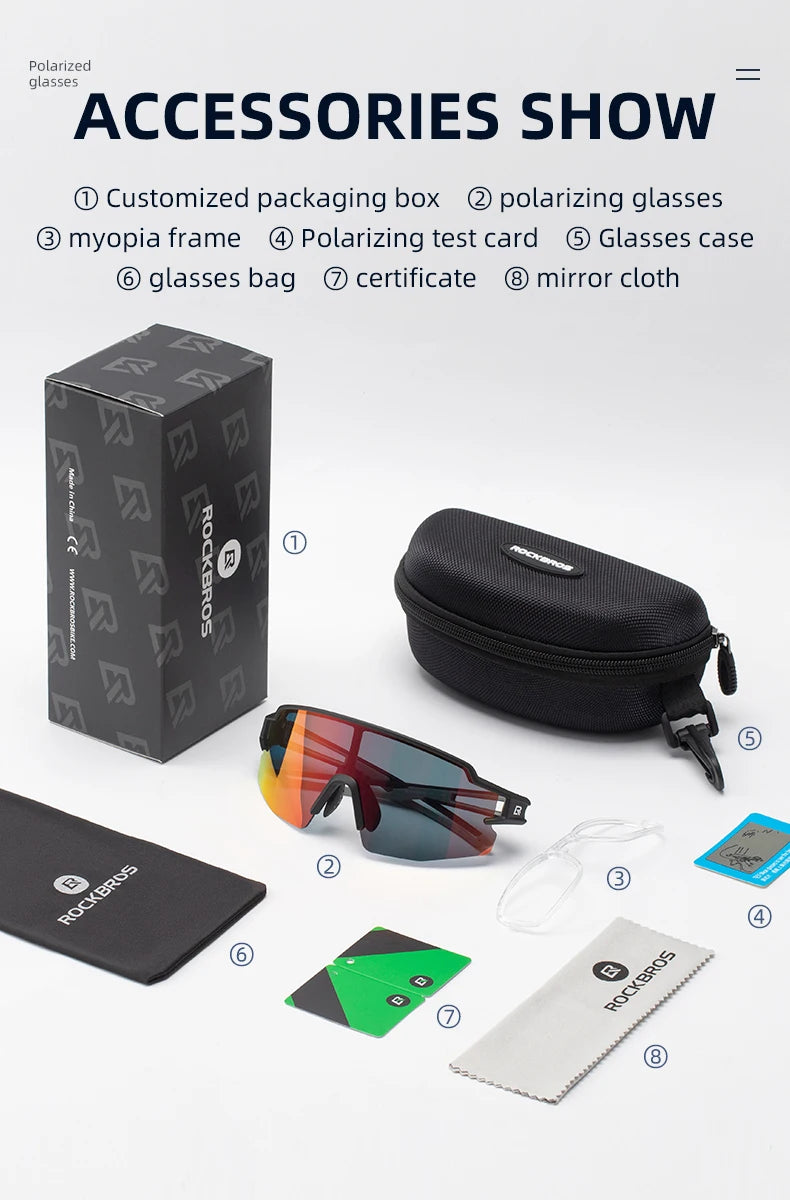 ROCKBROS Bike Glasses UV400 Cycling Eyewear Fishing Hiking Outdoor Sunglasses Polarized Cycling Glasses MTB Road Bicycle Goggles