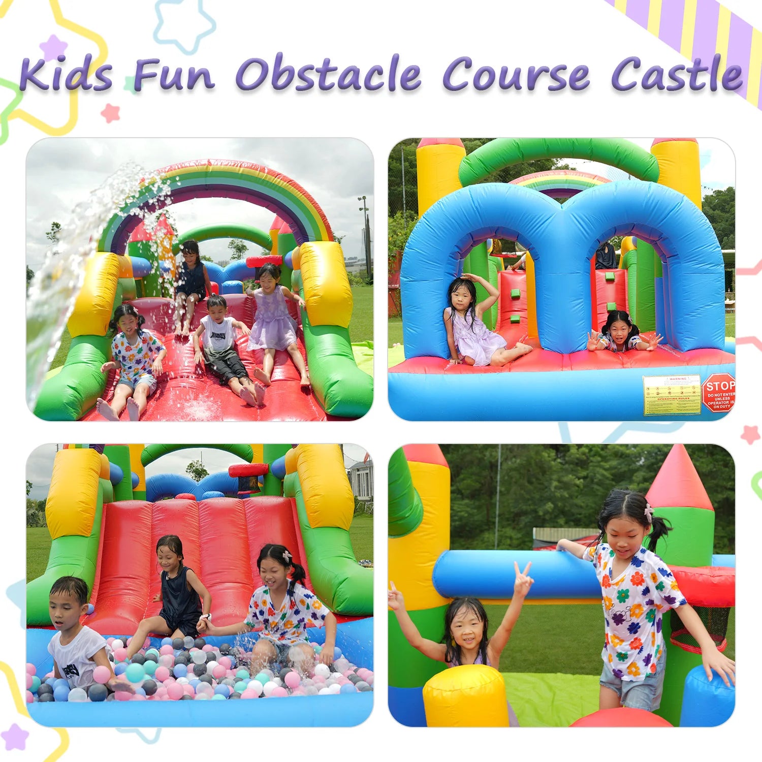 Giant inflatable Bounce House Big Size Inflatable Trampoline With Double Slide Courtyard Kids Jumping Castle Obstacle track