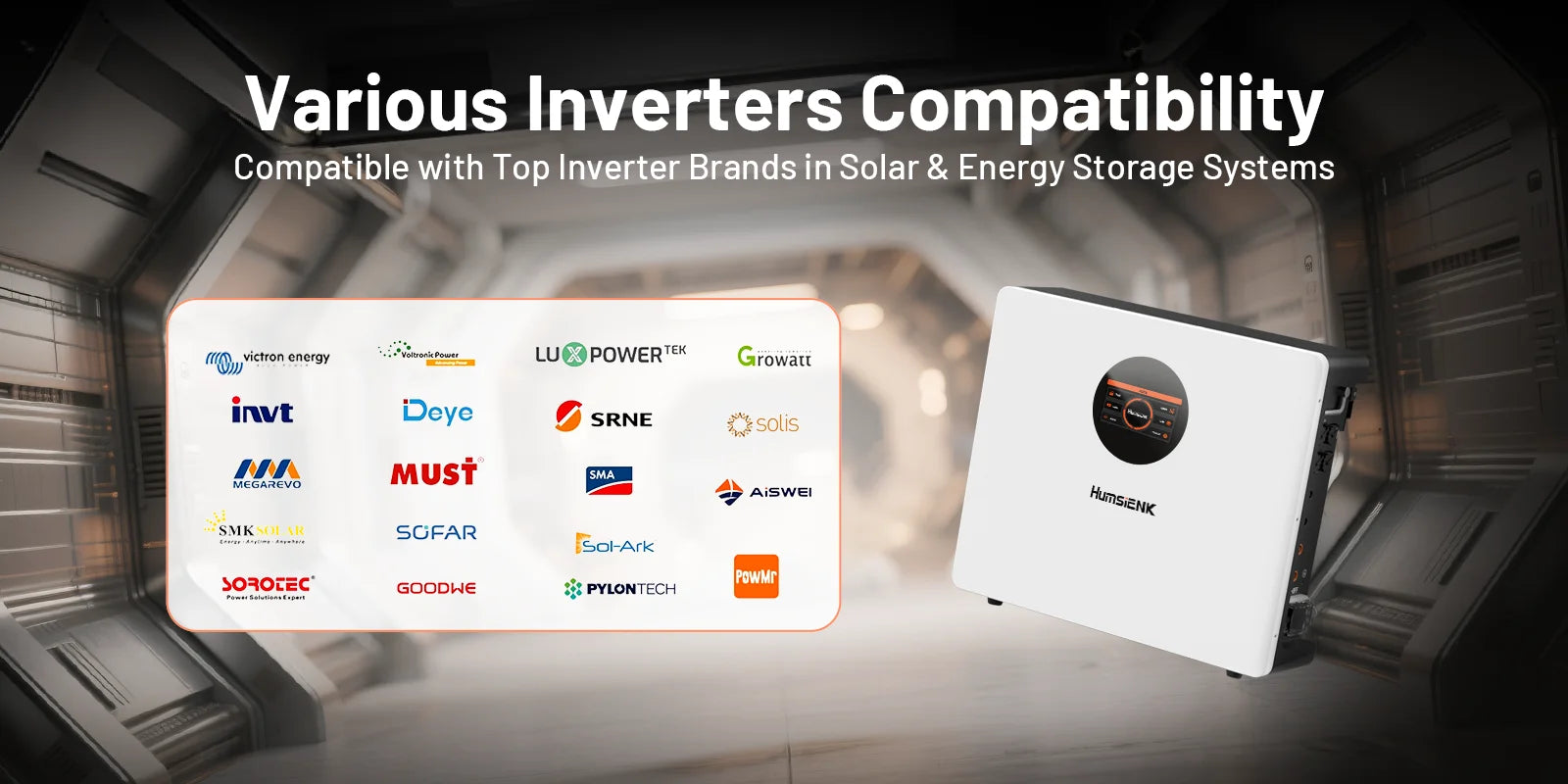 Humsienk 48V 100Ah LiFePO4 Battery WALL-Mounted Bluetooth &Real-time Monitoring Display 100A BMS For Inverter, RV, Solar Energy