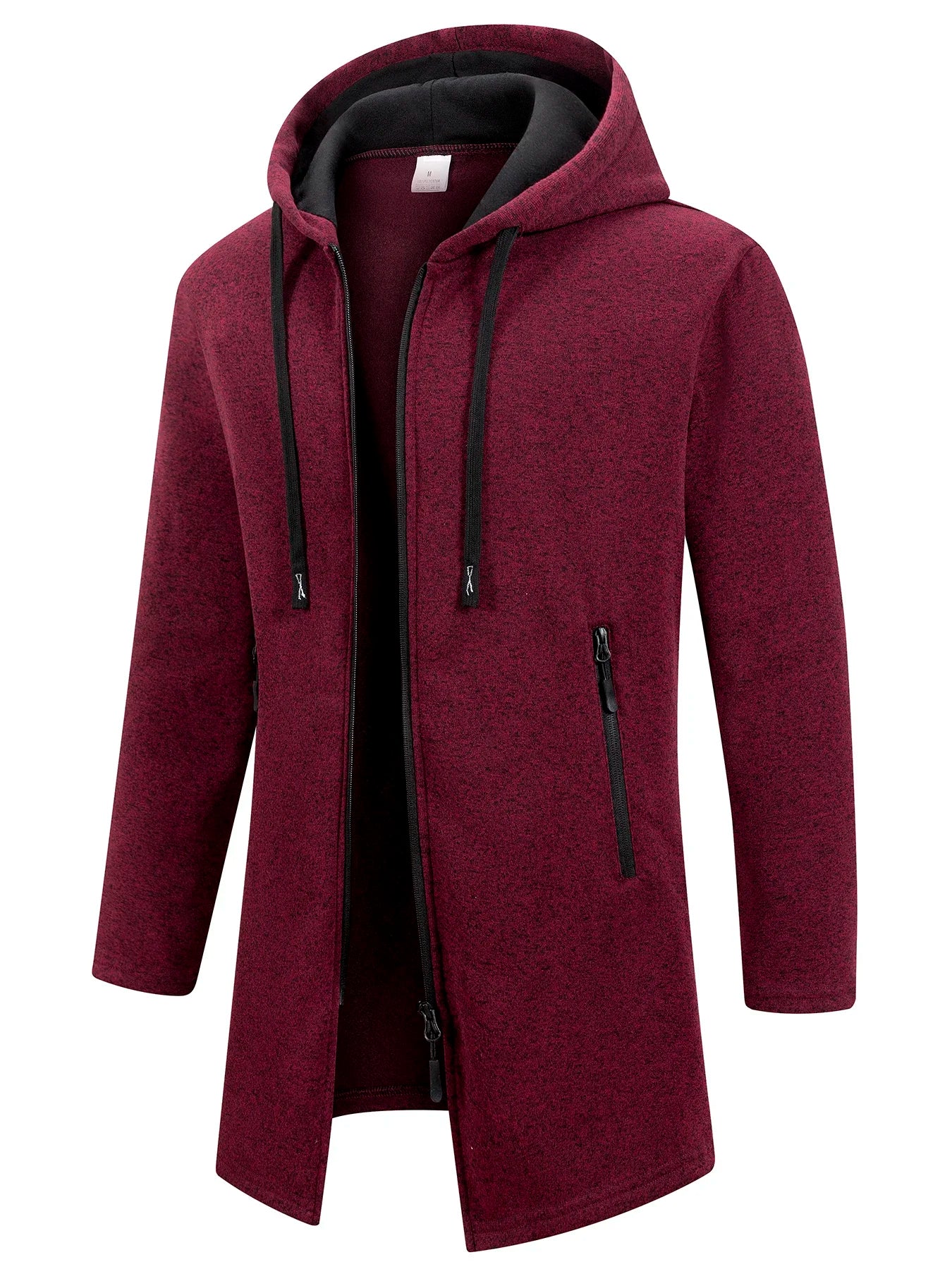 Men's Fleece Hoodies Long Sleeve Sweatwear for Men Zipper Hooded Sweatshirts Loose Autumn Winter Zipper Jacket Coat Warm Sweater