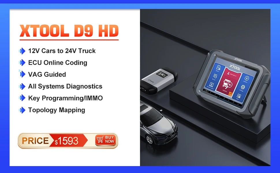 XTOOL D9S PRO Bluetooth Diagnostic Tool ECU Coding Programming Automotive Scanner Key Programmer Topology Map CAN FD DoIP