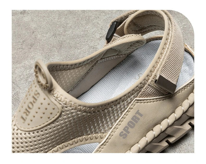 Summer Sandals Shoes Men Outdoor Breathable Lightweight Low-top Shoes Men Anti-slip Flat Water-resistant Hiking Casual Shoes Men