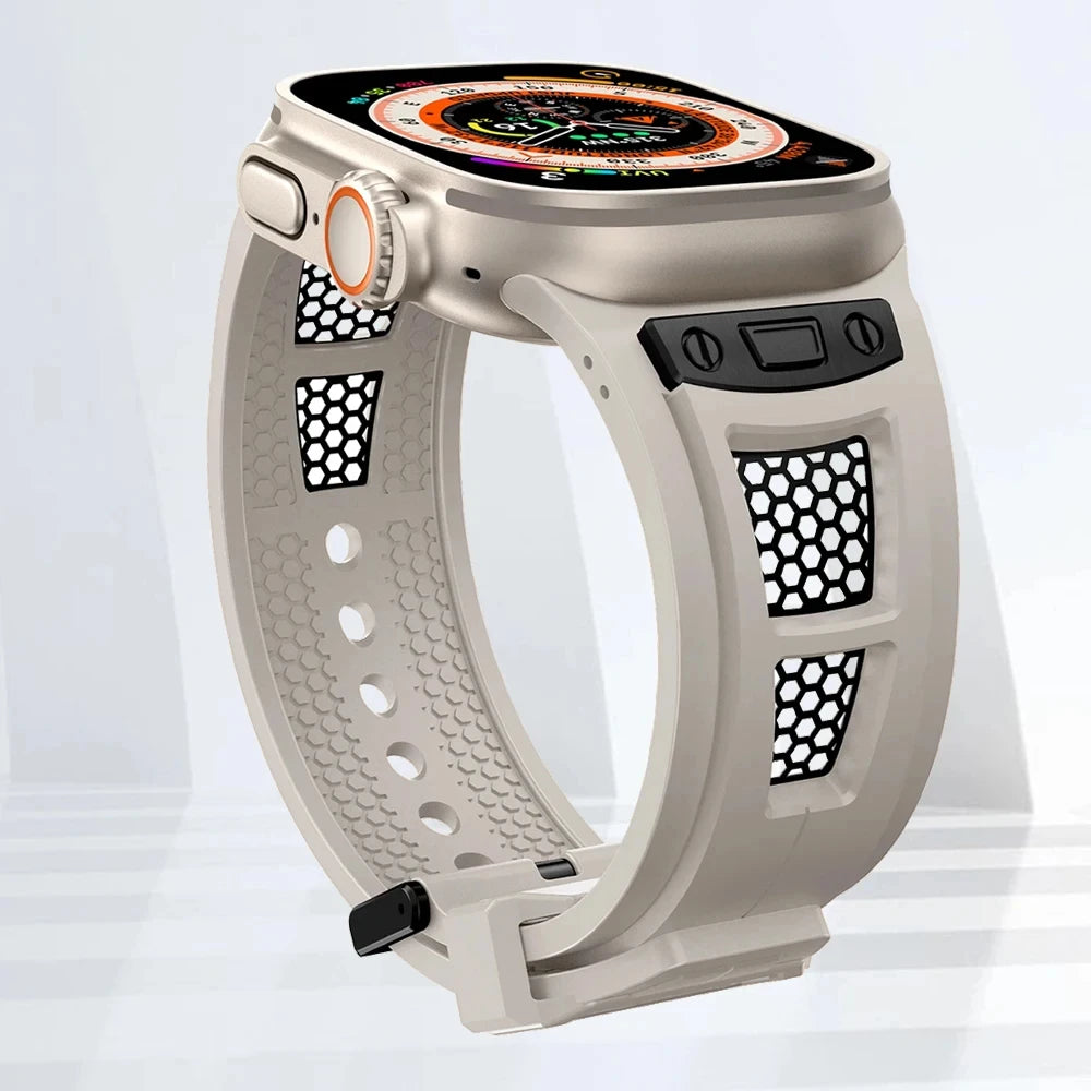 Silicone Strap For Apple Watch Ultra 2 Band 49mm 45mm 44mm 46mm rubber Sport Bracelet correa iWatch Series 11 10 9 8 7 6 5 4 SE