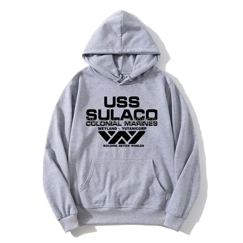 USCSS Hoodie Alien USS Sulaco Colonial Marines Aliens Off World Unisex Men Fleece Hoodies Hooded Sweatshirt Streetwear
