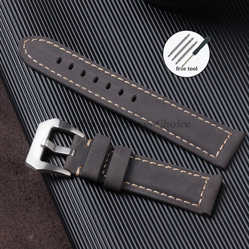 Genuine Leather Watch Strap for Panerai Band Men Women PAM111/441/312 Horse Cowhide Leather Belts 20mm 22mm 24mm 26mm for Casio