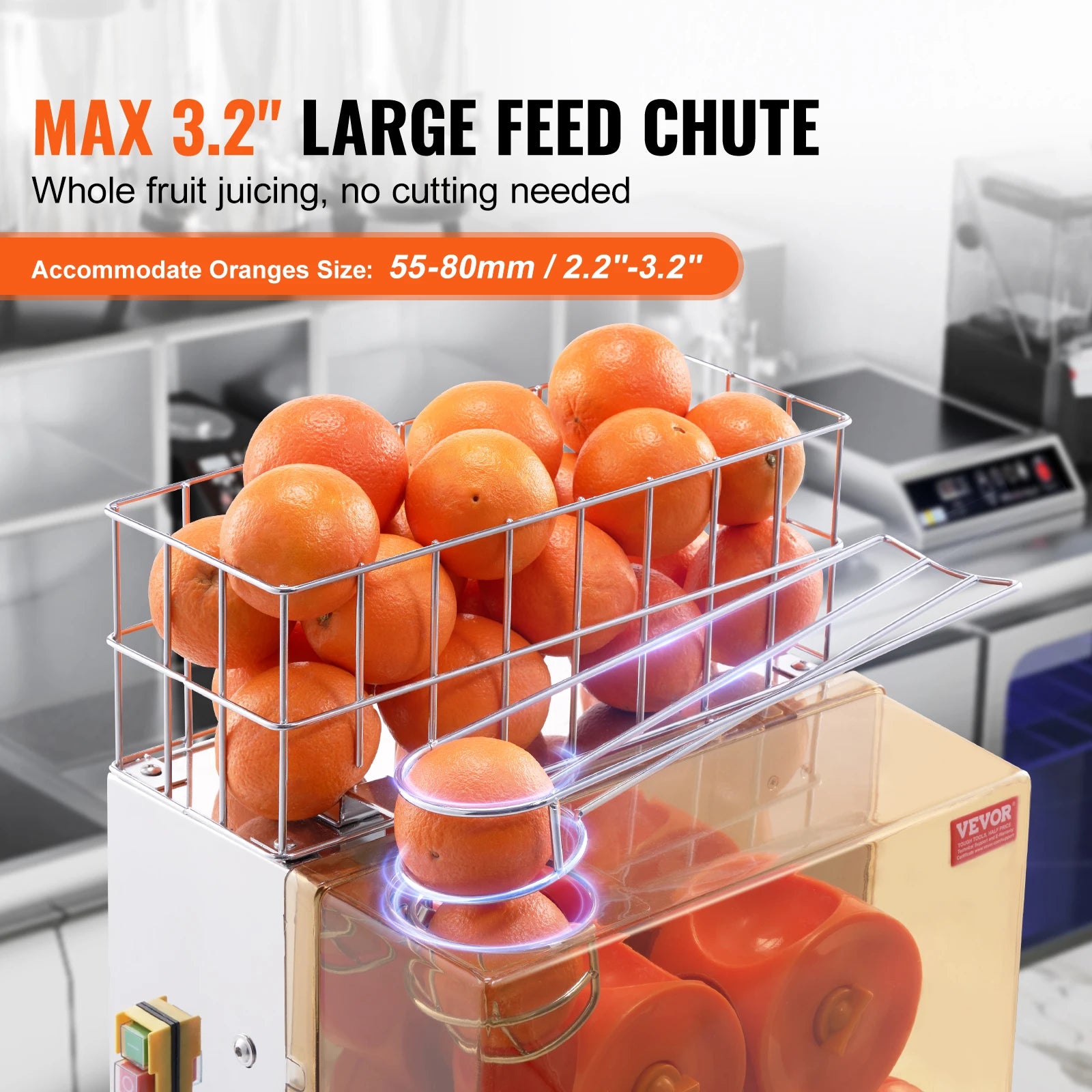 SucceBuy Commercial Orange Juicer Machine Juice Extractor with Water Tap Stainless Steel Orange Squeezer