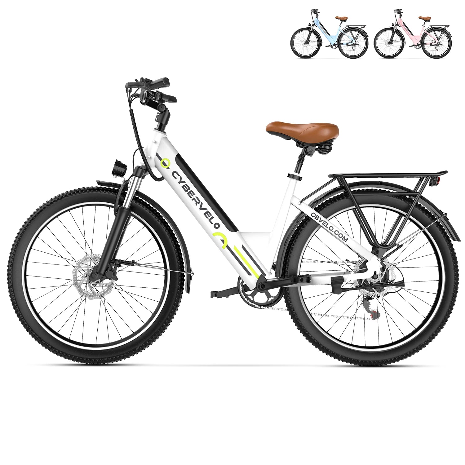1000W Electric Bike for Adults Cybervelo EK7 26inch Shimano 7 Speed 80+Miles Removable Battery All Terrain E-bike