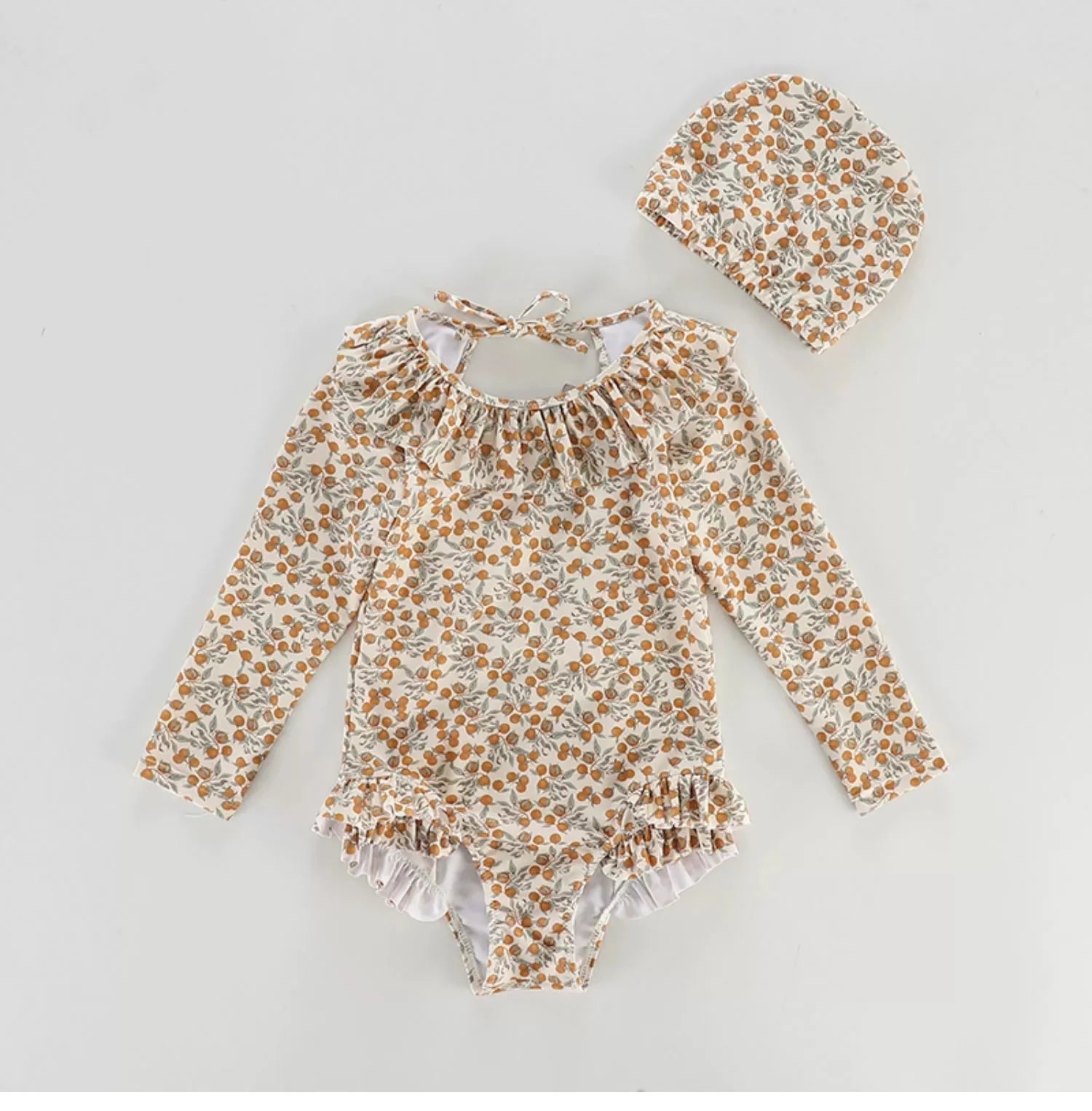 deer jonmi 2026 New Summer Baby Girls Floral Printed Swimwear Shoulder Off Kids Jumpsuits Vacation Clothes Beach Bikini Swimsuit