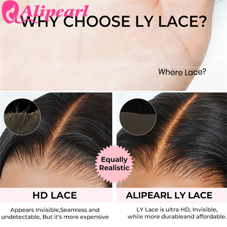AliPearl Hair Real HD 5x5 Lace Closure Wig Human Hair Wigs Brazilian Straight Human Hair Wig Pre-Plucked For Women