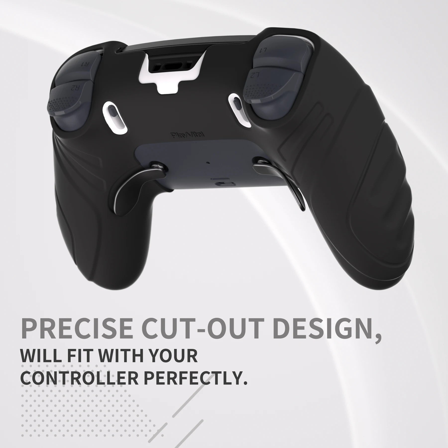 PlayVital Anti-Slip Silicone Cover Case for ps5 Edge Controller, Rubber Protector with Thumb Grip Caps - Guardian Edition Series