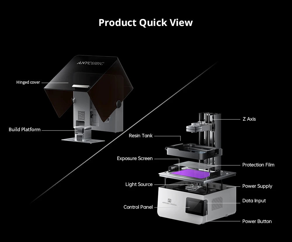 ANYCUBIC Photon P1 14K LCD 3D Printer Support Dual-Color Printing With Industrial-Grade Ball Screw Large jewelry 3d printer