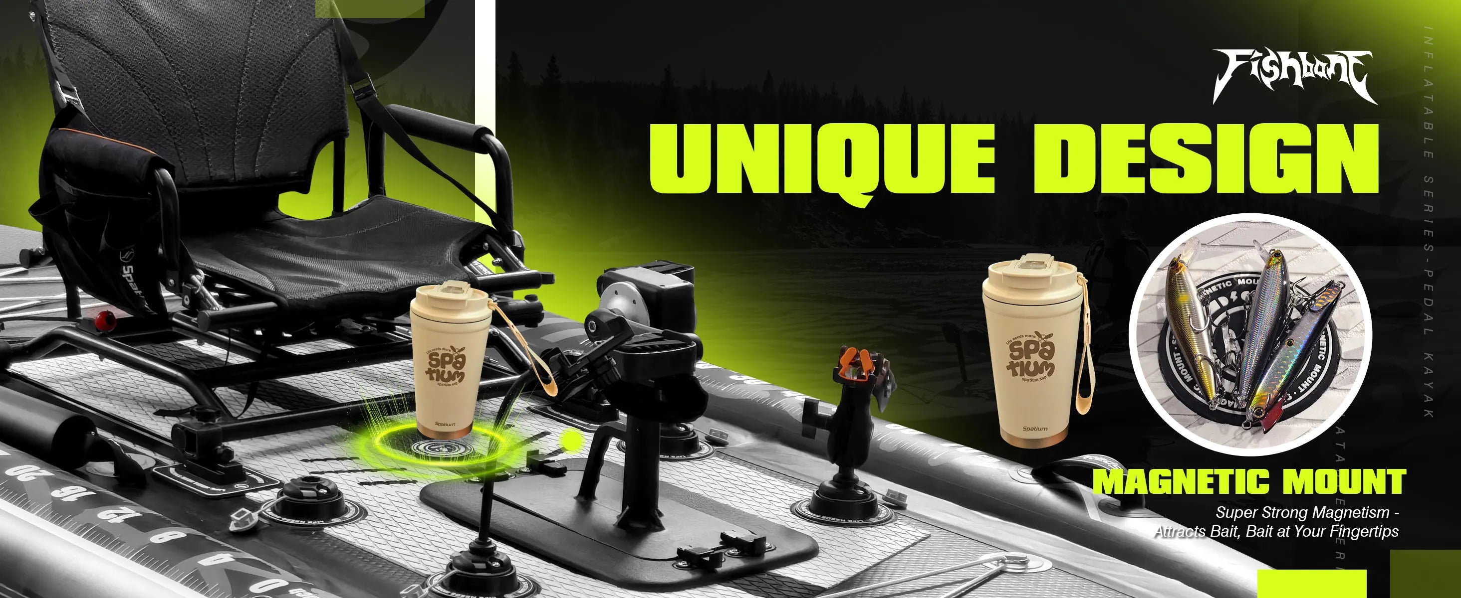 Spatium Fishing Kayak Boat Pedal Drive Sit on Top Pedal Drive Kayak Power System Orientation System, 11'*48"*6",Capacity 660LBS