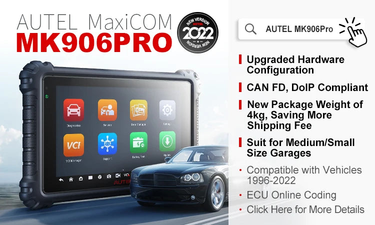 Autel MK906PRO Car Diagnostic Tool Bi-Directional Scanner CAN FD DOIP Support Upgraded MK906BT MS906BT ECU Coding