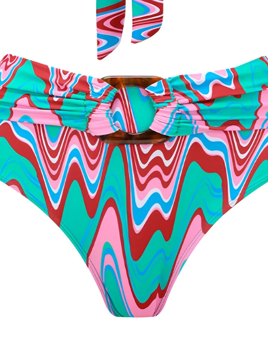 2026 Halter Bandeau Bikini Women High Waist Swimsuit Female Padded Swimwear Bathers Bathing Swimming Swim Suit Summer Beachwear