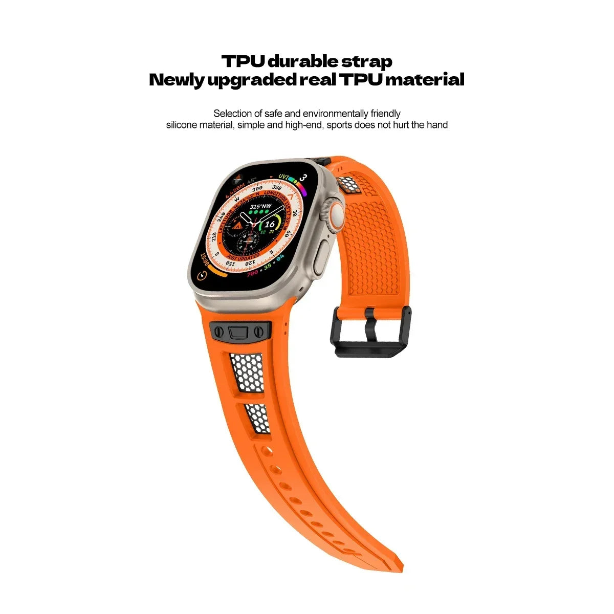 Silicone Strap For Apple Watch Ultra 2 Band 49mm 45mm 44mm 46mm rubber Sport Bracelet correa iWatch Series 11 10 9 8 7 6 5 4 SE