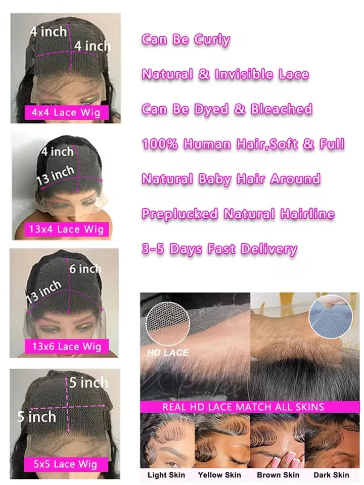 13x6 HD Lace Frontal Human Hair Wig 13x4 Lace Front Wigs Human Hair Brazilian Lace Wigs 99j Body Wave 200 Density Burgundy 5×5
