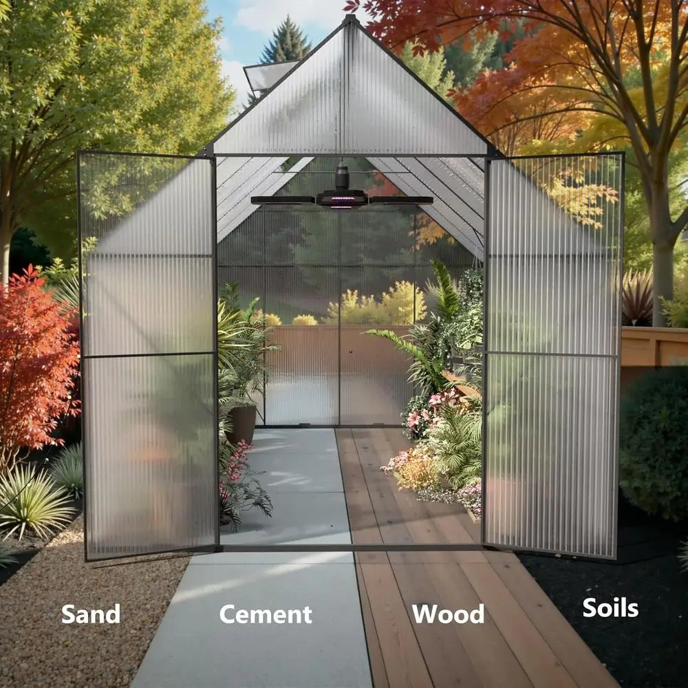 Heavy-Duty Polyethylene Walk-In Greenhouse with Roof Vent - 8x8