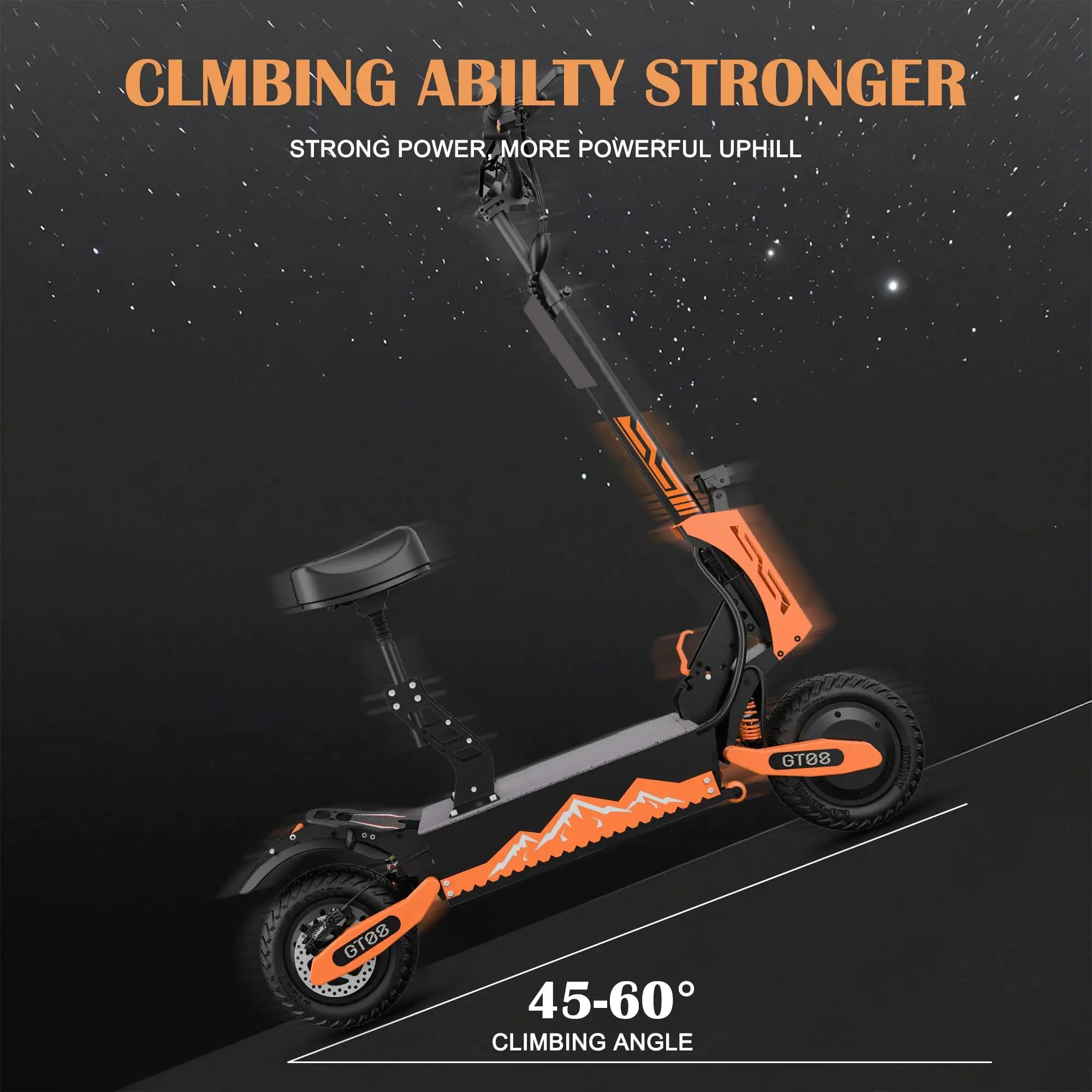 GT08 5600W Adult Electric Scooter Dual Motor Top Speed 50MPH,60V27AH, 11-inch Off-Road Tires Sport Folding eScooter with Seat