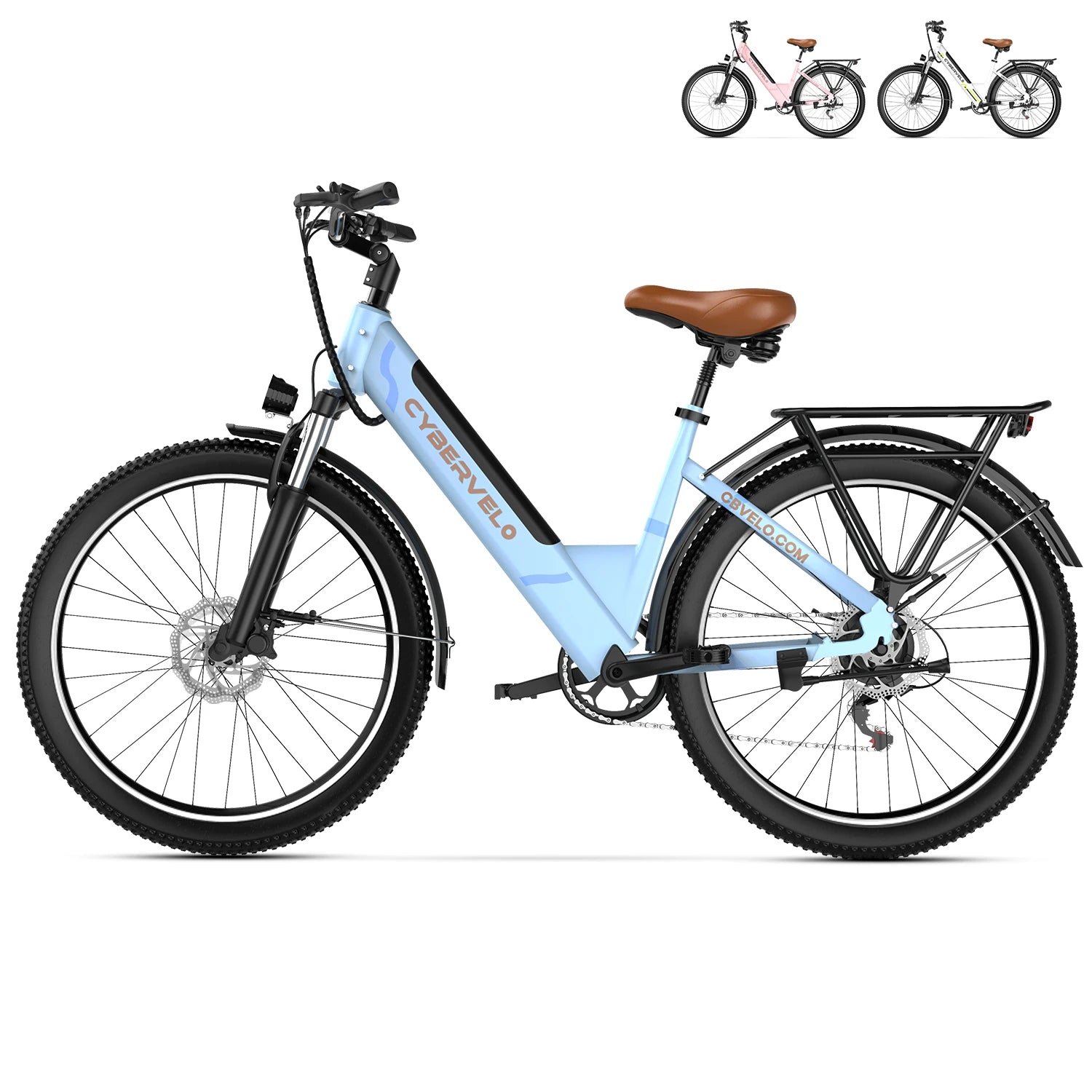 1000W Electric Bike for Adults Cybervelo EK7 26inch Shimano 7 Speed 80+Miles Removable Battery All Terrain E-bike