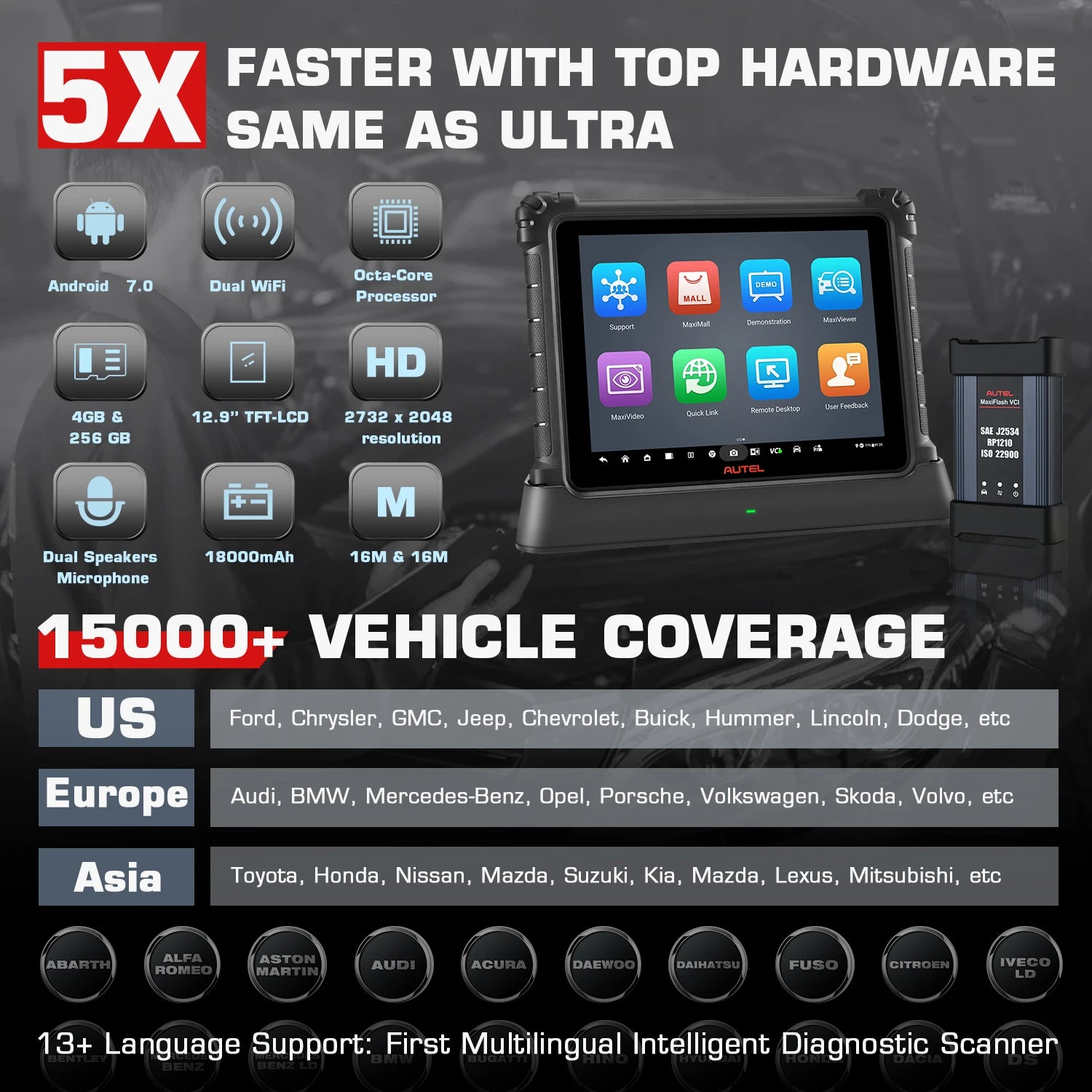 Autel Scanner Ultra Lite S Upgraded of MaxiSys MS909 Professional flagship Scan Tool, ECU Programming/Coding, 40+ Services